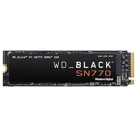 Western Digital WD Black SN770 NVMe 1TB, Upto 5150MB/s, 5Y Warranty, PCIe Gen 4 NVMe M.2 (2280), Gaming Storage, Internal Solid State Drive (SSD) (WDS100T3X0E)